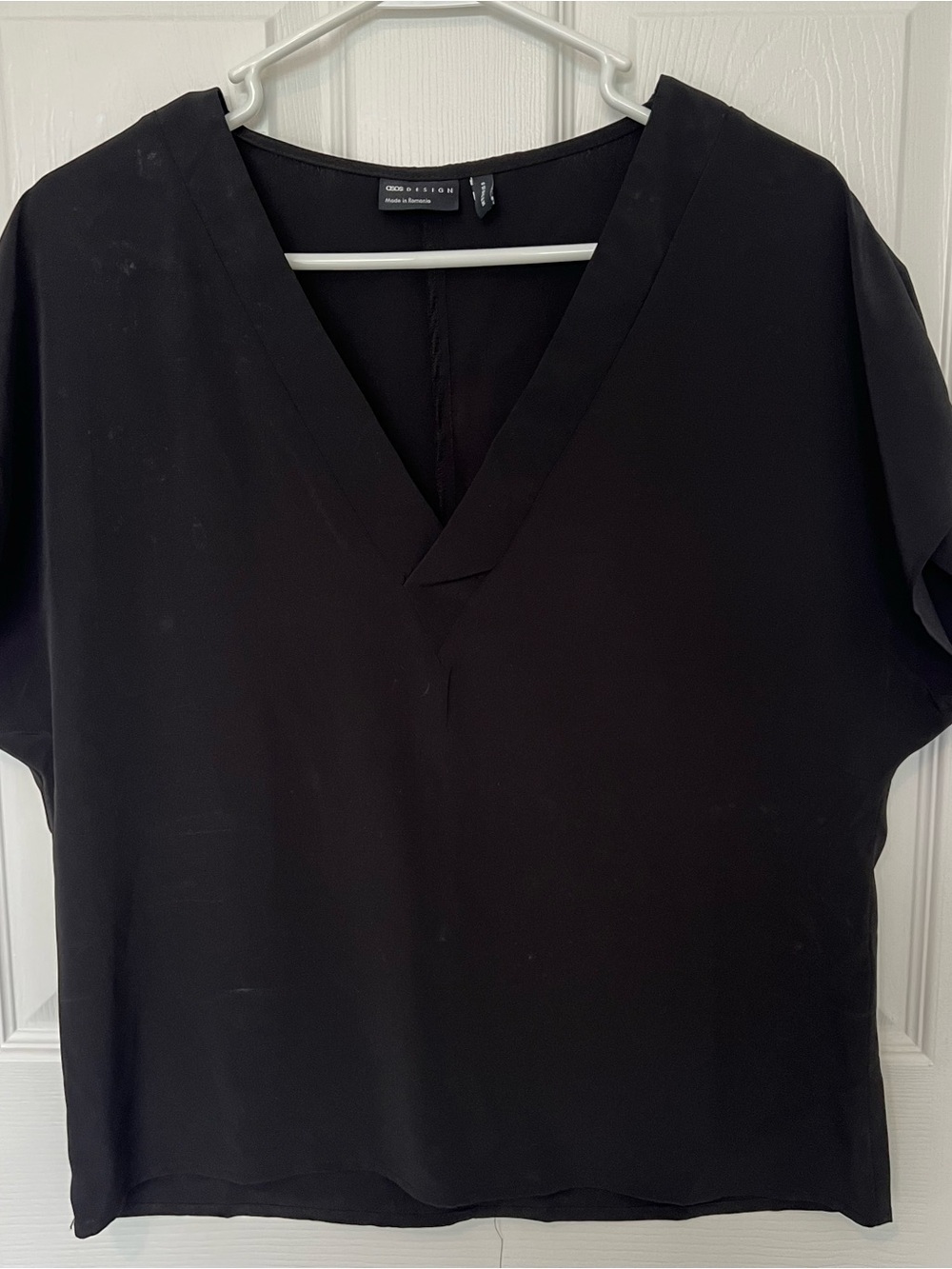 ASOS Design Black Top with V-Neck